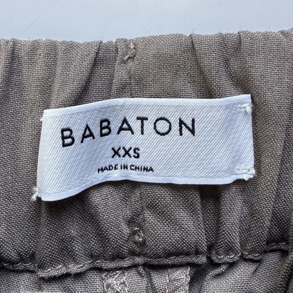 BABATON Errol Ankle Linen Blend Pant Womens‎ XXS Elastic Waist Comfort Beach 2XS